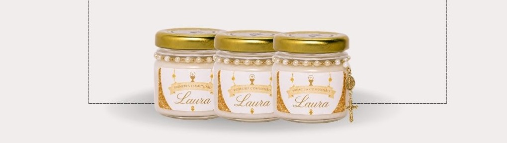 Vela personalizada Candor Ateliê — Vela Aromática 40g — Tampa Metalizada